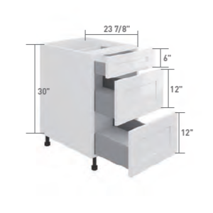 Slim Shaker Base Cabinet - 3 Drawer