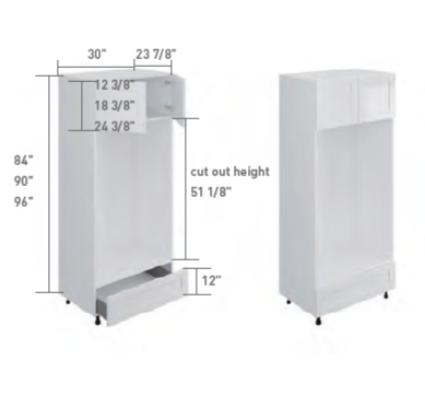 Slim Shaker Pantry Cabinet - Double Wall Oven
