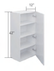 Slim Shaker Wall Cabinet - Standard 1 Door (30" - 42"H)
