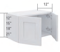 Slim Shaker Wall Cabinet - Short 2 Door (12" - 24"H)