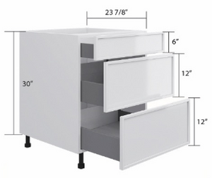 Slim Shaker Base Cabinet - 3 Drawer