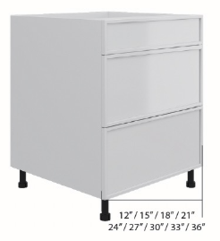 Slim Shaker Base Cabinet - 3 Drawer