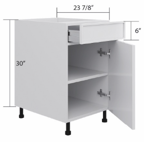 Slim Shaker Base Cabinet - Door & Drawer