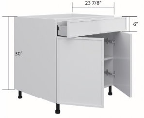 Slim Shaker Base Cabinet - Door & Drawer