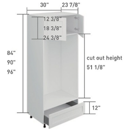 Slim Shaker Pantry Cabinet - Double Wall Oven