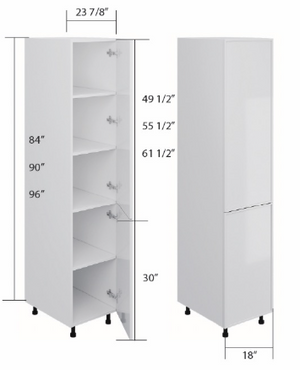 Slim Shaker Pantry Cabinet - Full Doors