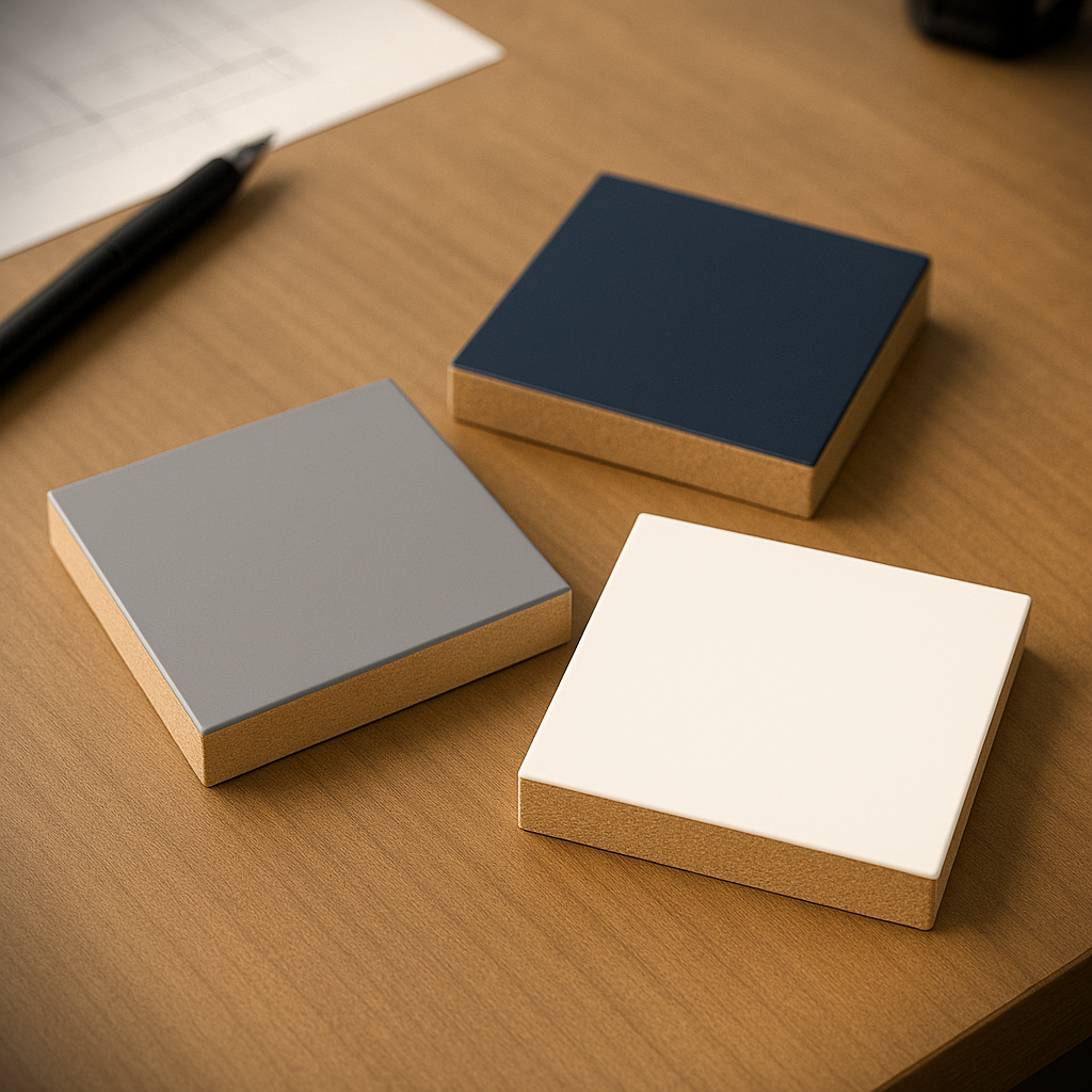 Colour Sample Pack – White, Grey & Navy Lacquer Finishes