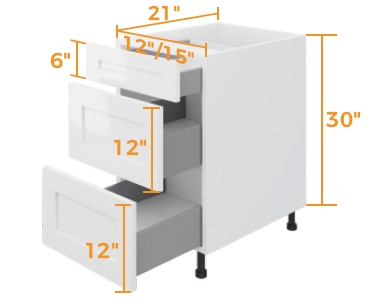 Vanity - Base Cabinet - 3 Drawer