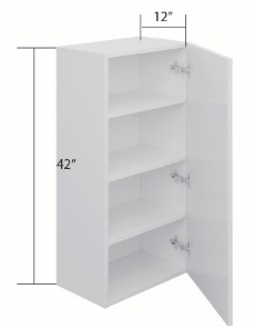 Slim Shaker Wall Cabinet - Standard 1 Door (30" - 42"H)