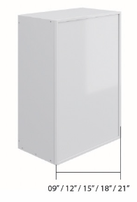 Slim Shaker Wall Cabinet - Standard 1 Door (30" - 42"H)