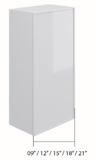 Slim Shaker Wall Cabinet - Standard 1 Door (30" - 42"H)