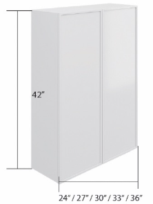 Slim Shaker Wall Cabinet - Standard 2 Door (30" - 42"H)
