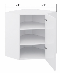 Slim Shaker Wall Cabinet - Corner (Angled) (12" - 42"H)