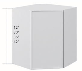 Slim Shaker Wall Cabinet - Corner (Angled) (12" - 42"H)